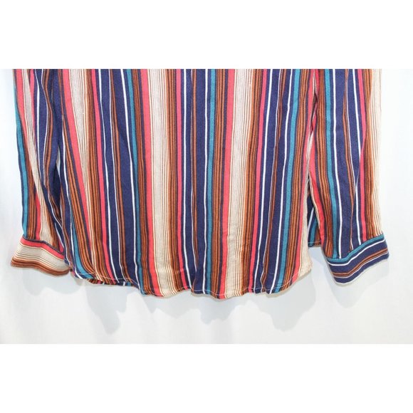 Allison Joy Womens Kelli Multi Stripe Popover Shirt S‎ NWT - Picture 4 of 7